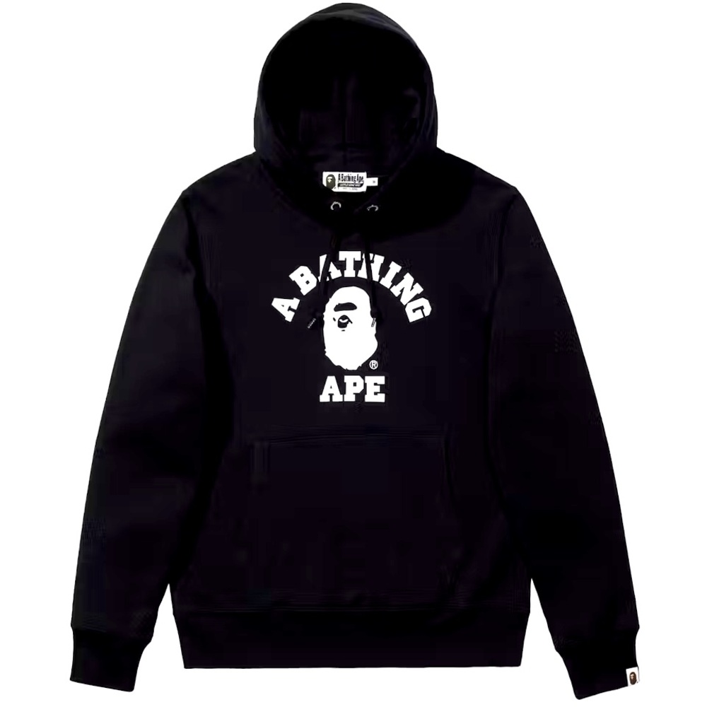 BAPE College Pullover Fleece Hoodie Black
